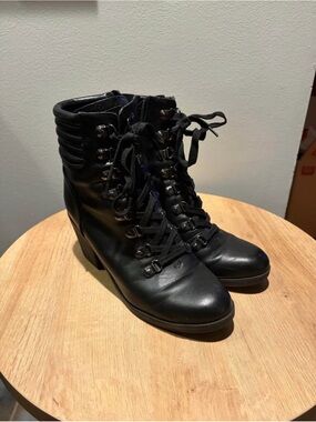 Women’s Black Heel Combat Boots